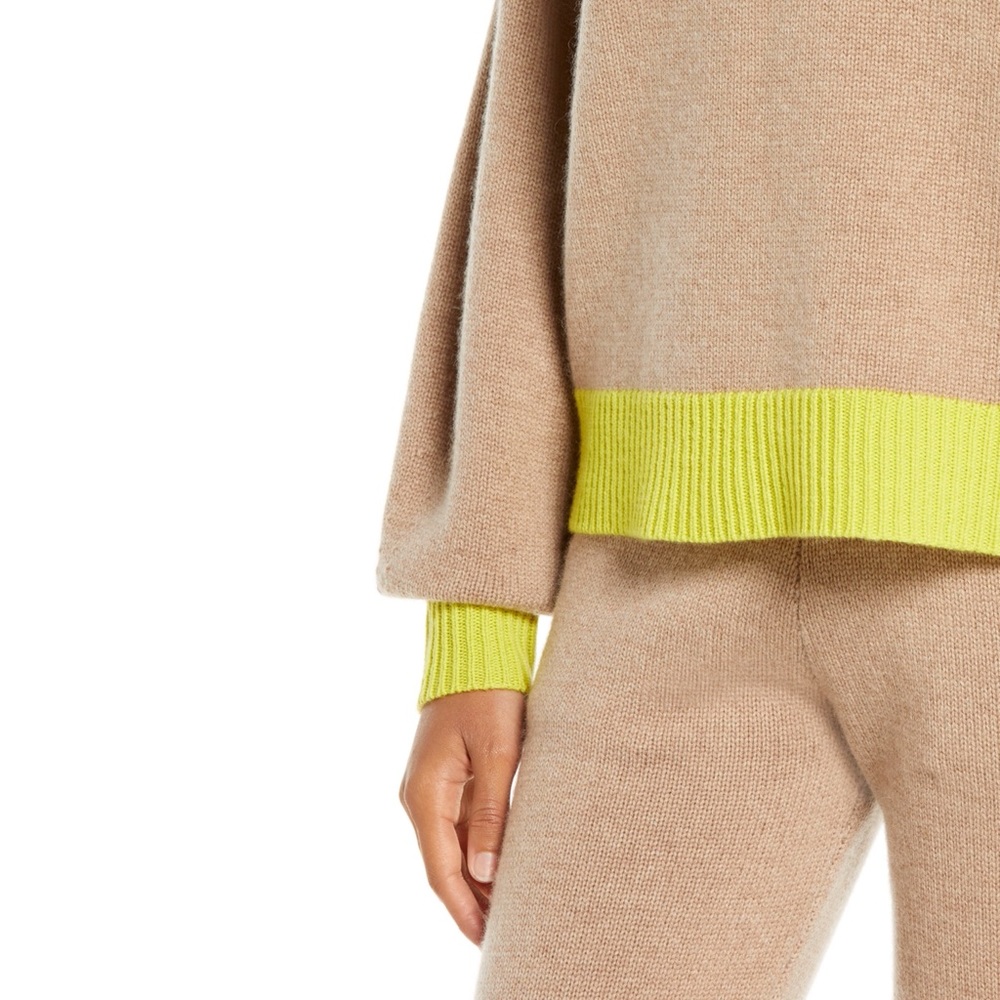 UGG Renata Contrast Trim Cashmere Blend Sweater, Size Medium 🤩 BR1-E - Picture 3 of 9